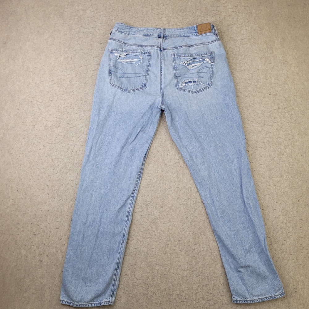 American Eagle Outfitters Jeans Size 8 Tomgirl Button Fly Distressed Light Wash - Picture 4 of 9
